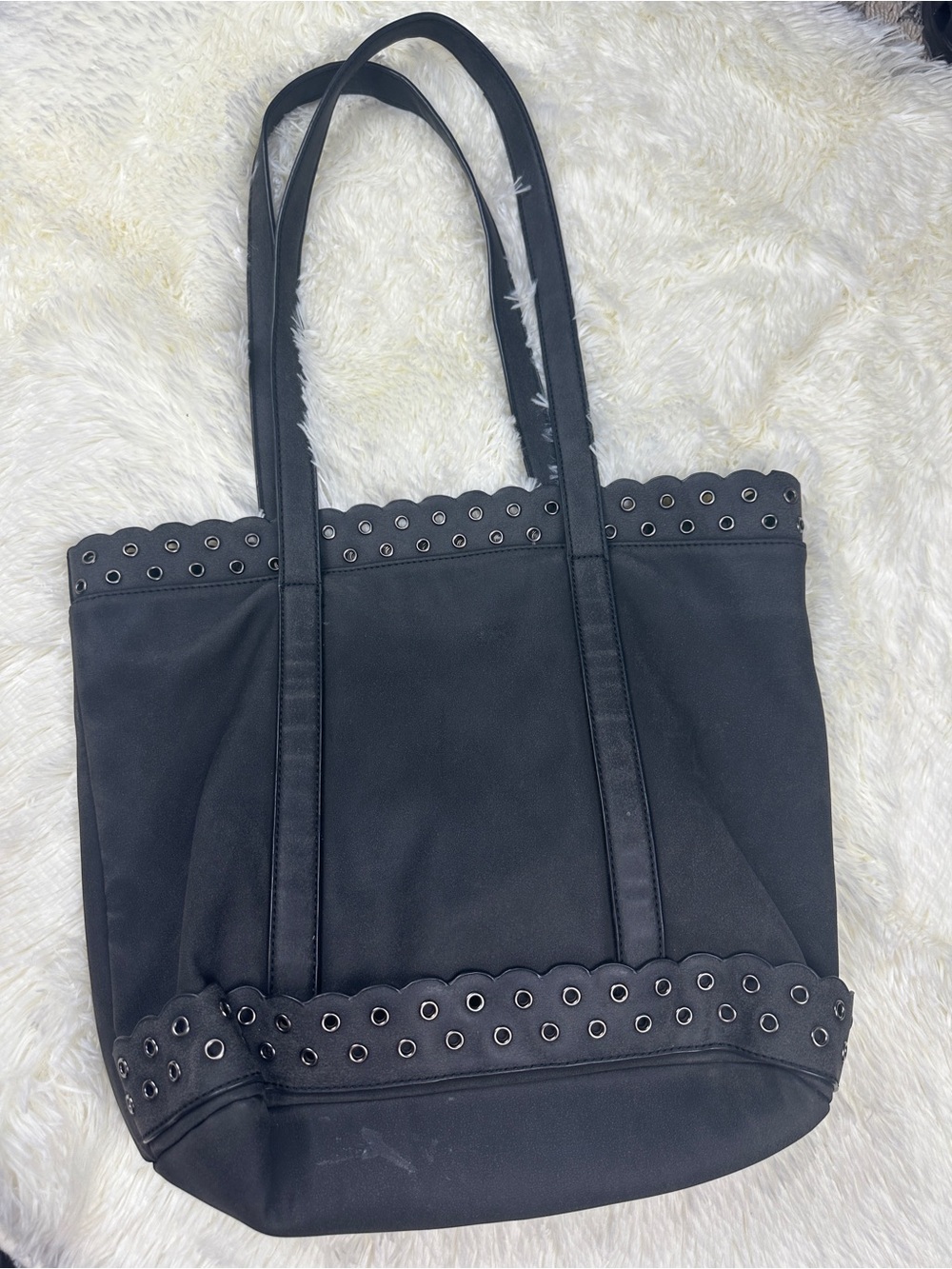 Moda Luxe Tote Large bag black faux suede